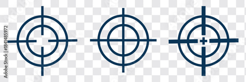 Gun target icon collection. Vector illustration. Focus icon symbols. app and web UI solid and line icon