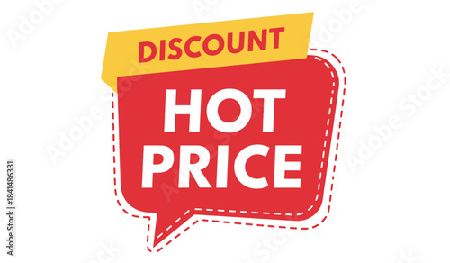 Hot price discount label isolated on white background