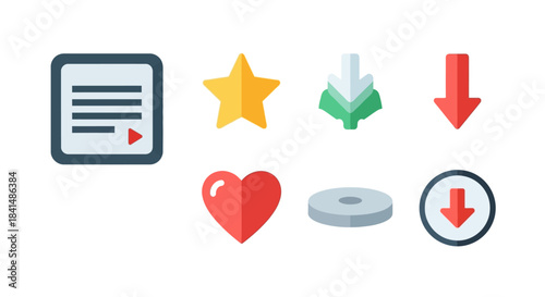 Collection of colorful icons representing various functions and symbols.