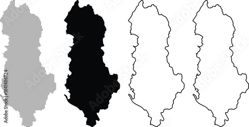 Illustrated Map Outline of Poland with Different Styles