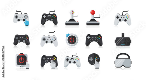 Collection of Gaming Controllers and Virtual Reality Headsets.