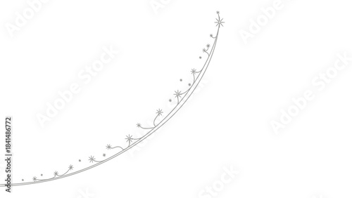 Delicate Floral Ascent: An abstract composition showcasing the elegance of climbing floral stems gracefully ascending in a gentle curve. This imagery represents growth, resilience.