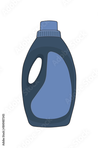 Detergent bottle vector for cleaning products, packaging design, household supplies, and liquid soap concepts.