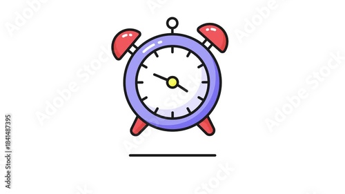 Trendy icon animation of alarm clock in editable style, easy to use and download