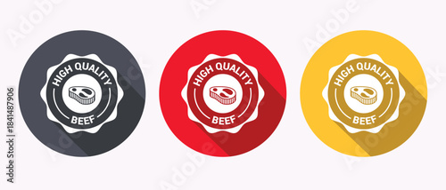 High Quality Beef Labels in Red Yellow and Gray Colors