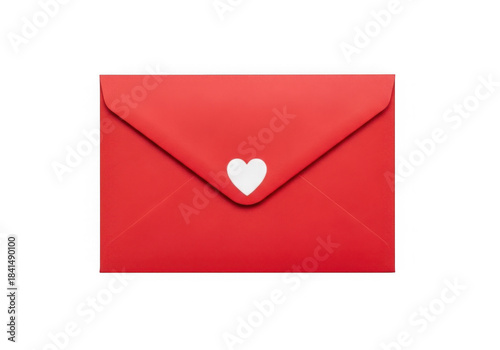 Red love letter envelope with heart seal