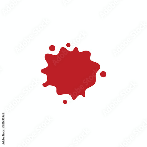 Red blood splatter and splash vector pack, ideal for horror, Halloween, and forensic design. Isolated graphic elements for crime scene posters and spooky effects