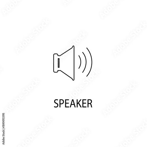 the speaker icon in black and white
