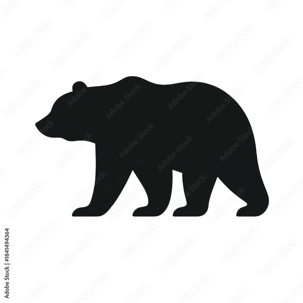 Fototapeta premium Black Bear Silhouette Vector | Wildlife, Nature & Animal Icon