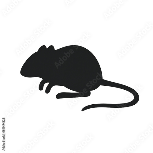 Black Mouse Silhouette Vector | Rodent, Wildlife & Lab Animal Icon