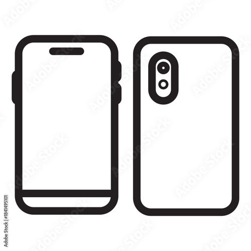 device and technology line icon.  electronic devices and handphone, computer, equipment and electronics. smarphone, tablet, keyboard, computer monitor, laptop and camera symbol collection. vektor.