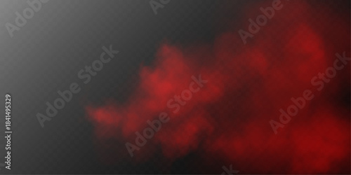 Isolated Red Vapor and Fog Texture for Overlay and Graphic Design