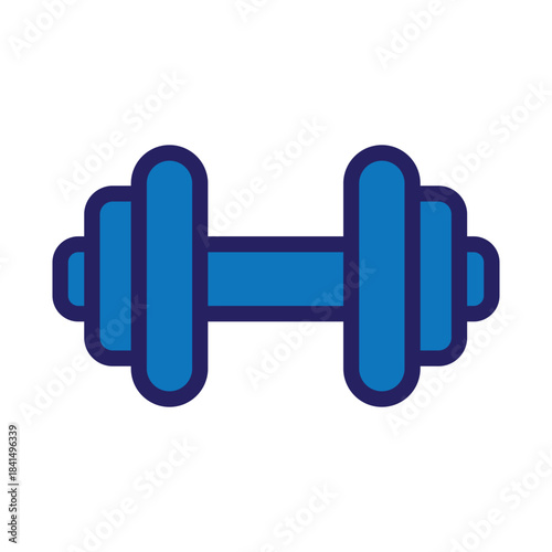 Flat Dumbbell Icon for Fitness and Gym