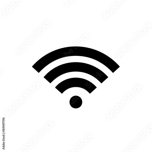 Wireless Wi-Fi signal network connection icon or symbol design for mobile and web technology illustration