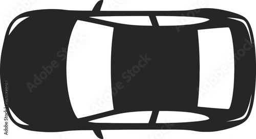 Car Top View Silhouette Vector Illustration