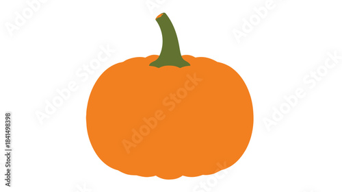 A vibrant orange pumpkin with a green stem isolated on a white background
