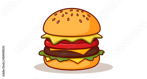 hamburger, burger, food, cheeseburger, cheese, bread, sandwich, beef, bun, isolated, fast, meat, lettuce, white, meal, fat, tomato, lunch, snack, sesame, unhealthy, fast food, dinner, grilled, salad