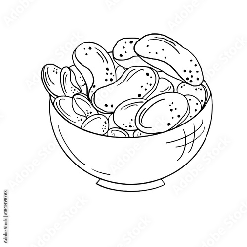 Hand-Drawn Bowl of Chips Illustration – Snack Food 

Description 
A cute hand-drawn illustration of a bowl filled with crispy chips, designed in a playful and colorful style.