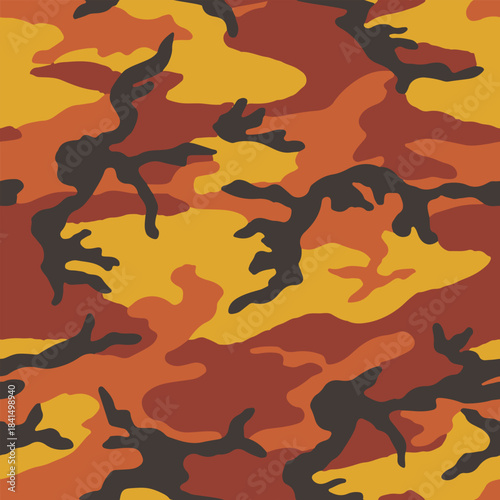 orange woodland camouflage seamless pattern, hunting camouflage, hunting backgroud, us army camouflage