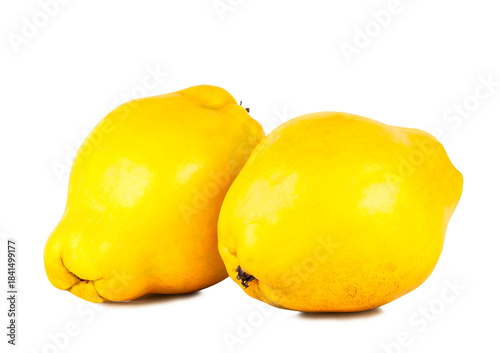Quince isolated on a white background, contour
