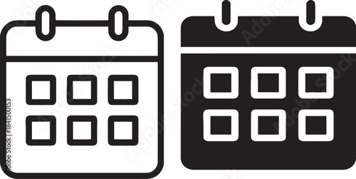 Flat calendar Icon. Calendar on the wall. Vector illustration.