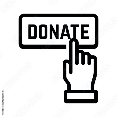 A donation icon for charities and other events on online platforms, highlighting the act of donating to various causes.