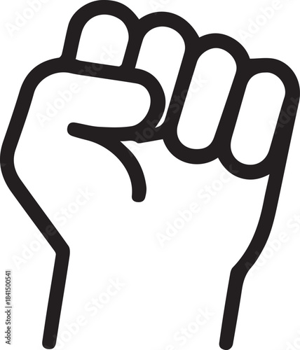 Freedom Fist Silhouette line art | Protest Hand Symbol of Power and Resistance