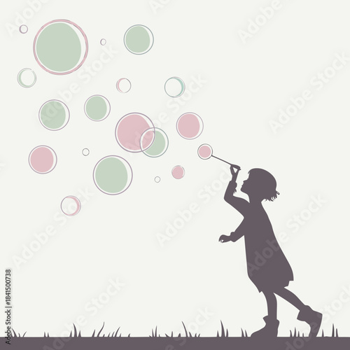 girl blowing bubbles