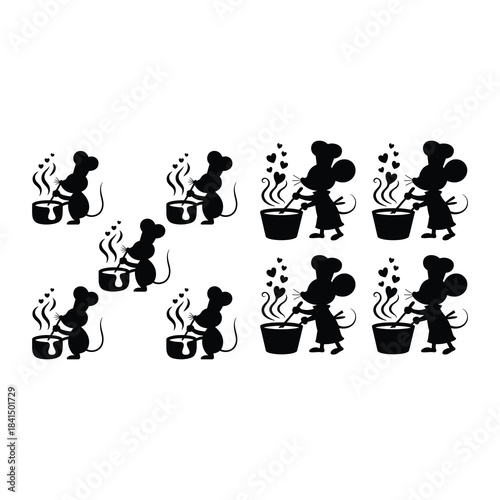 Mouse Chef Preparing Cheese Fondue.