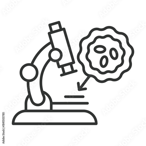 Biopsy icon in line design. oncology diagnosis, tissue sample, cancer detection, pathology, research, screening on white background vector. cancer biopsy editable stroke icon