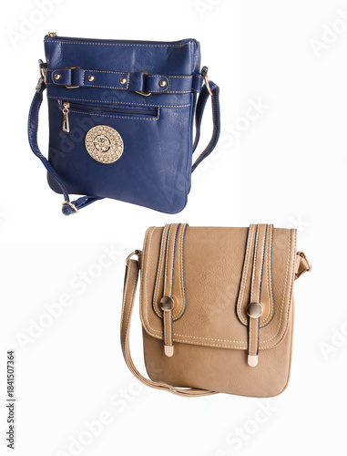 A small handbag with a textured front flap, a short shoulder strap, and a butterfly-shaped metal detail on the front.