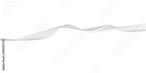 abstract wave element for line design, dynamic sound wave isolated on white background, abstract grey and white technology blend smooth wave lines.