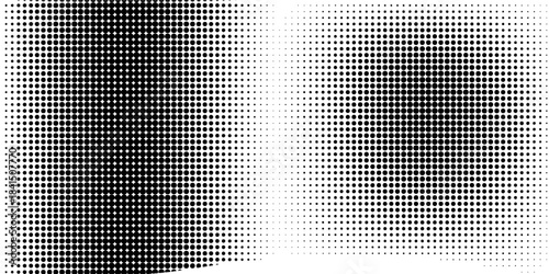 Black polka dots seamless pattern on white background. Halftone minimalist abstract wall in diagonal lines.