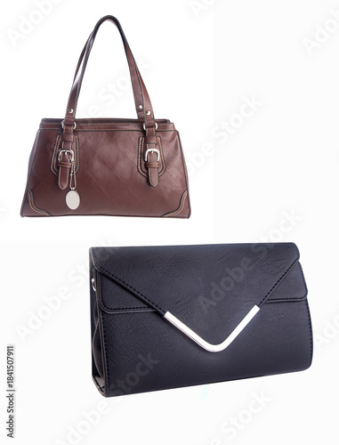 A small handbag with a textured front flap, a short shoulder strap, and a butterfly-shaped metal detail on the front.