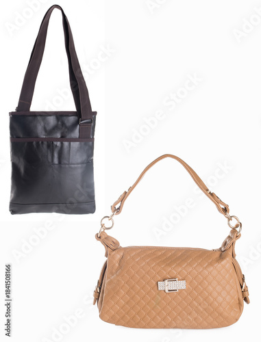 A small handbag with a textured front flap, a short shoulder strap, and a butterfly-shaped metal detail on the front.