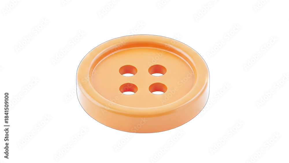 Fototapeta premium Orange Button Isolated on White Background
