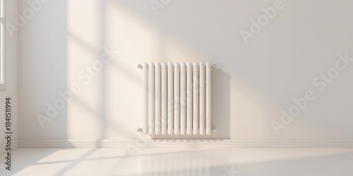 Wallpaper Mural Heating radiator mounted on a plain background used for layout or UI design, background utility Torontodigital.ca