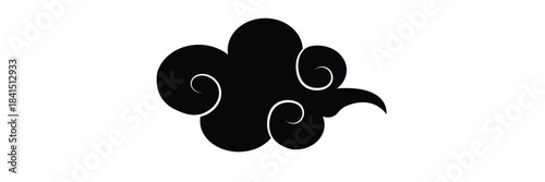 Japanese cloud motif icons in Japanese minimal style offer vector design with silhouette and modern flair. Flat abstract shapes evoke fog or breeze with smooth motion and zen balance.