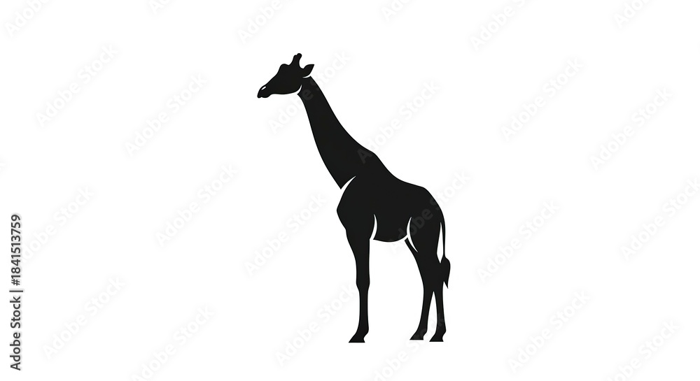 Fototapeta premium Elegant Giraffe Silhouette - A Minimalist Wildlife Illustration.
