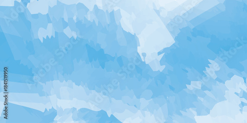 Abstract Blue and White Watercolor Brush Strokes Background.