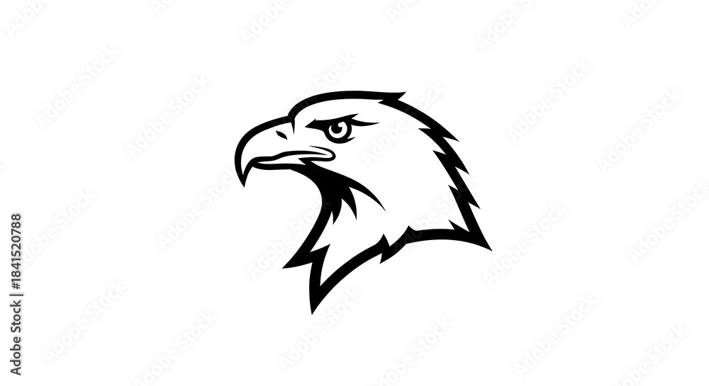 Fototapeta premium Eagle Head Profile Illustration - A Powerful Symbol.