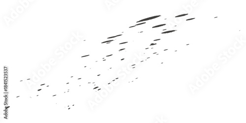 Abstract pattern of scattered dark brush strokes on a white background.
