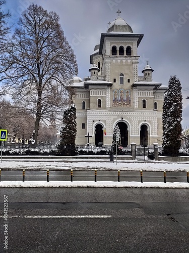 Romania,Bistrita,Orthodox Church of the Three Hierarchs in january 2022