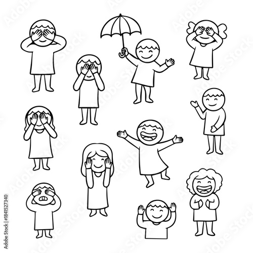 Emotional Children Expressions Set illustration vector