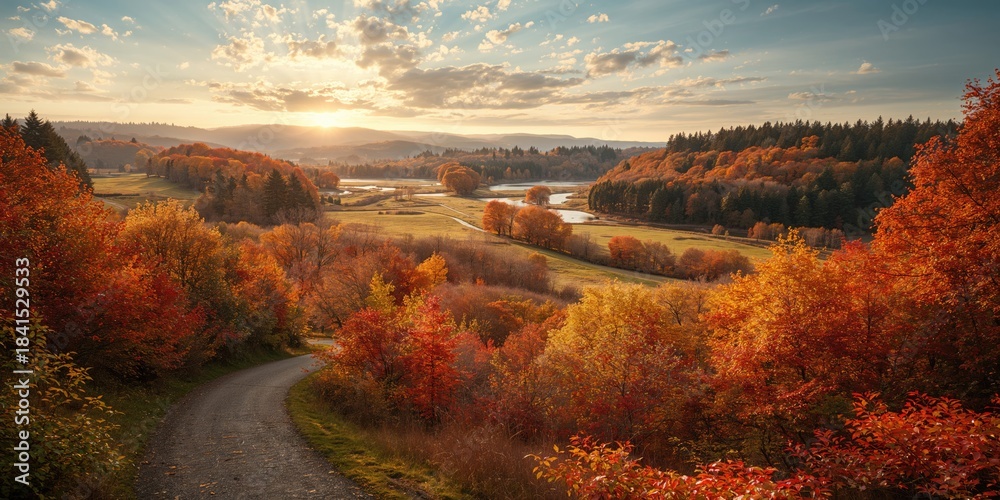 Naklejka premium Vashon Island scenery during fall, highlighting erosion risk in coastal environments