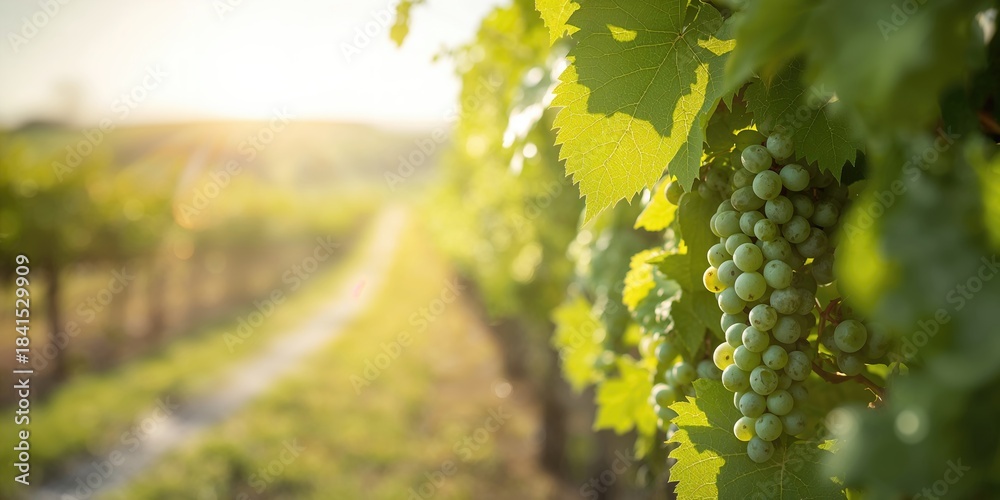 Fototapeta premium Grapevine background with abstract food design for summer scenes, natural landscape and wine imagery