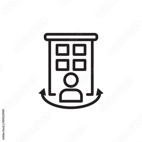 Internal mobility icon symbolizing employee transfer, job rotation, and movement within an organization, representing HR talent management, career progression, and succession planning.