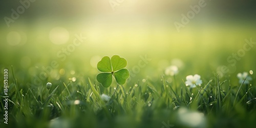 Three-leaf clover with rounded leaves serving as a decorative background for editorial headers, St. Patrick's Day