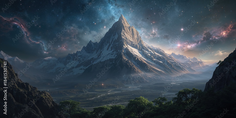 Obraz premium Rugged and mystical sky background used for text and layout design, atmospheric scenery for visual projects