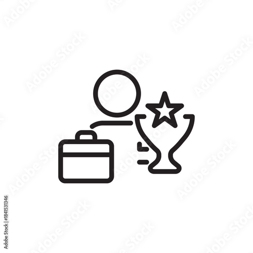 Employee recognition icon symbolizing achievement rewards, performance acknowledgment, and staff appreciation, representing HR engagement, incentive programs, and morale enhancement strategy.